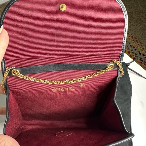 CHANEL Lambskin Pushlock Quilted Mini Chain Shoulder Bag Crossbody - Picture 7 of 11